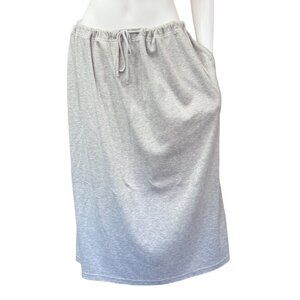 All American Comfort Womens Drawstring Elastic Waist Gray Maxi Skirt Size 2X